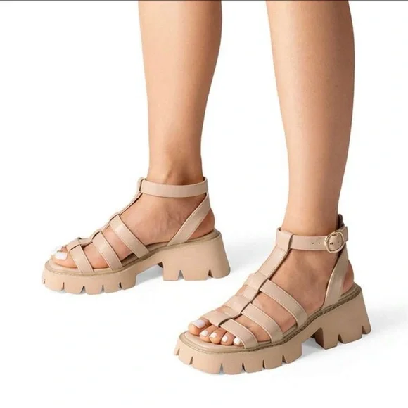 Dream Pairs Nude Gladiator Strappy Platform Sandals Ships 1 day! - Picture 2 of 8